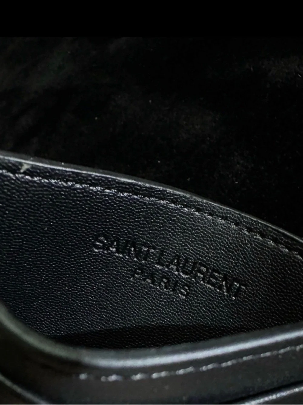 Saint Laurent Black Leather Card Case with Gold YSL Emblem - Picture 5 of 5